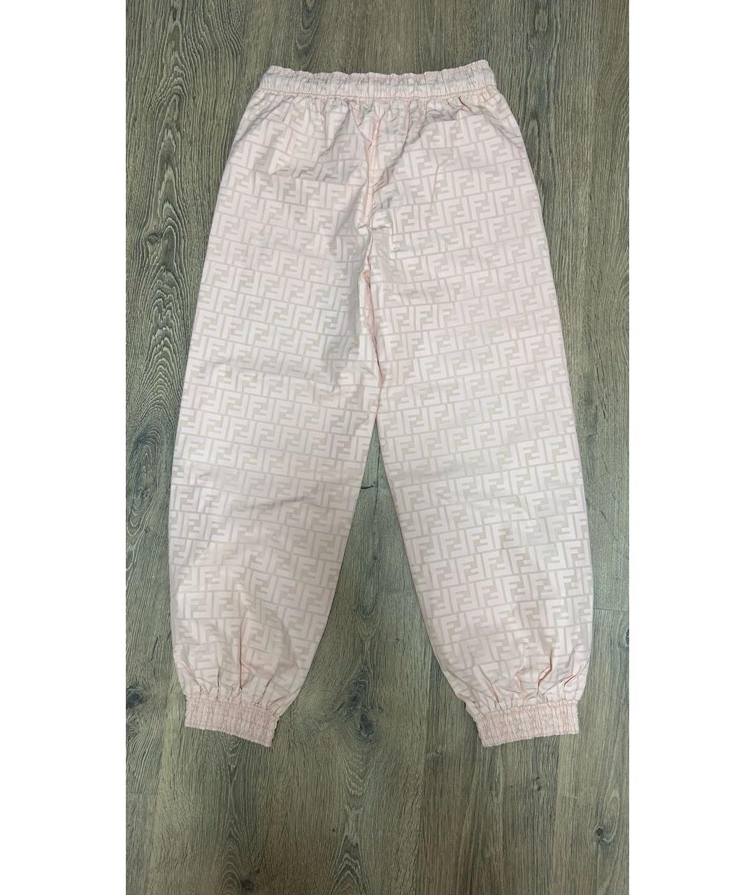 FENDI Розовые полиамидовые спортивные брюки и шорты, фото 2