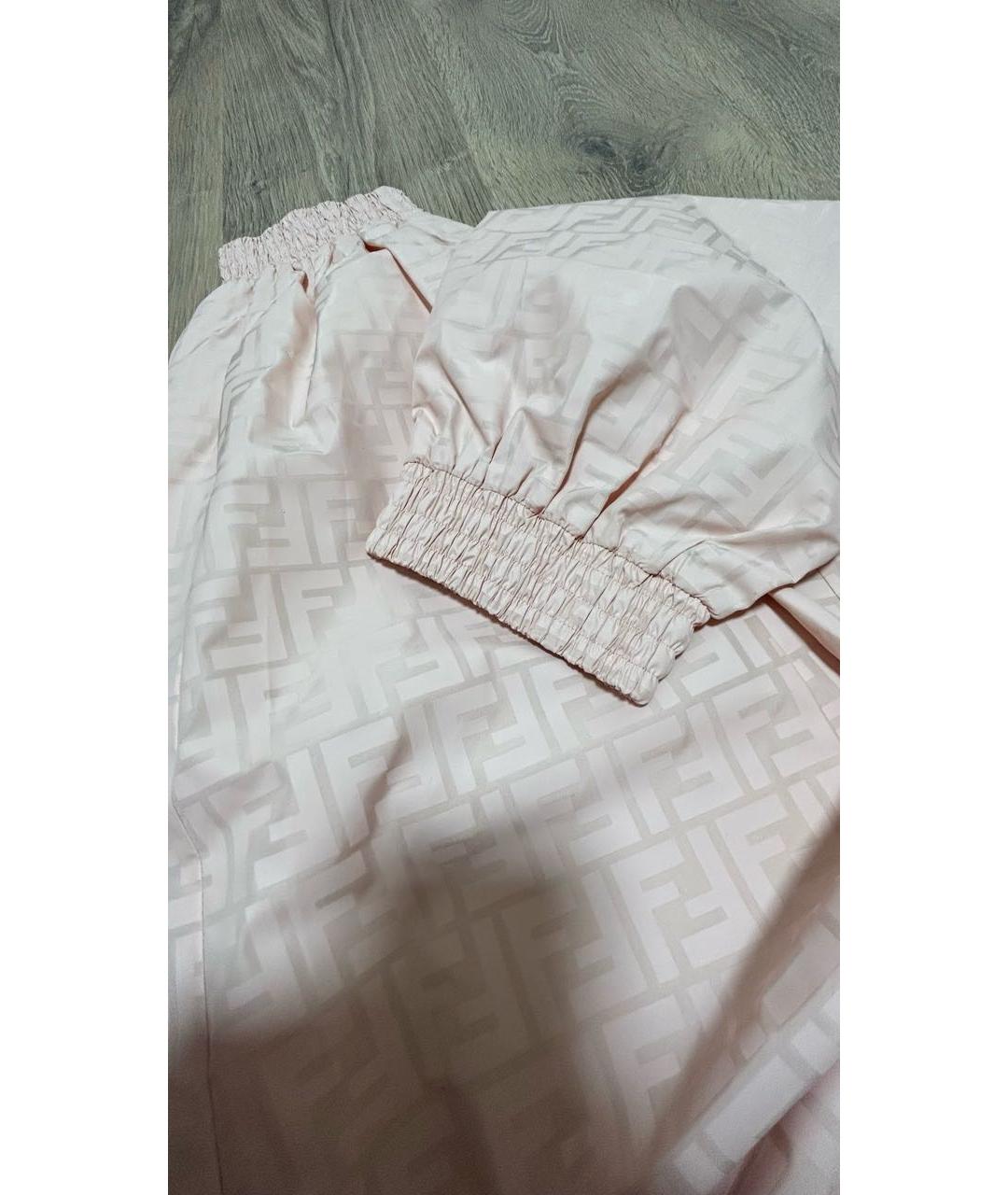 FENDI Розовые полиамидовые спортивные брюки и шорты, фото 7