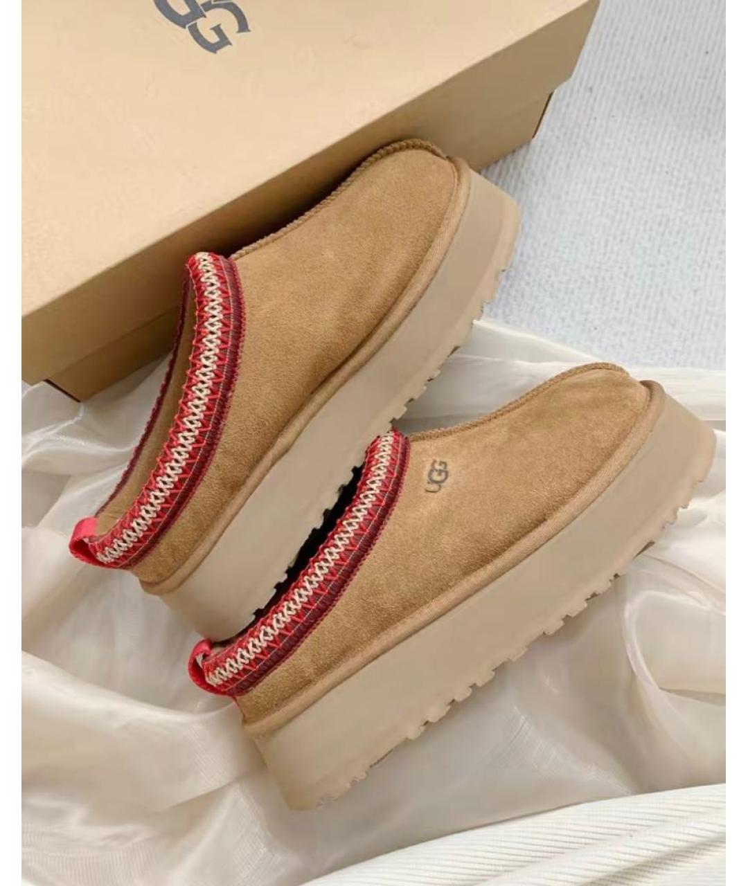 UGG AUSTRALIA Бежевые замшевые мюли, фото 7