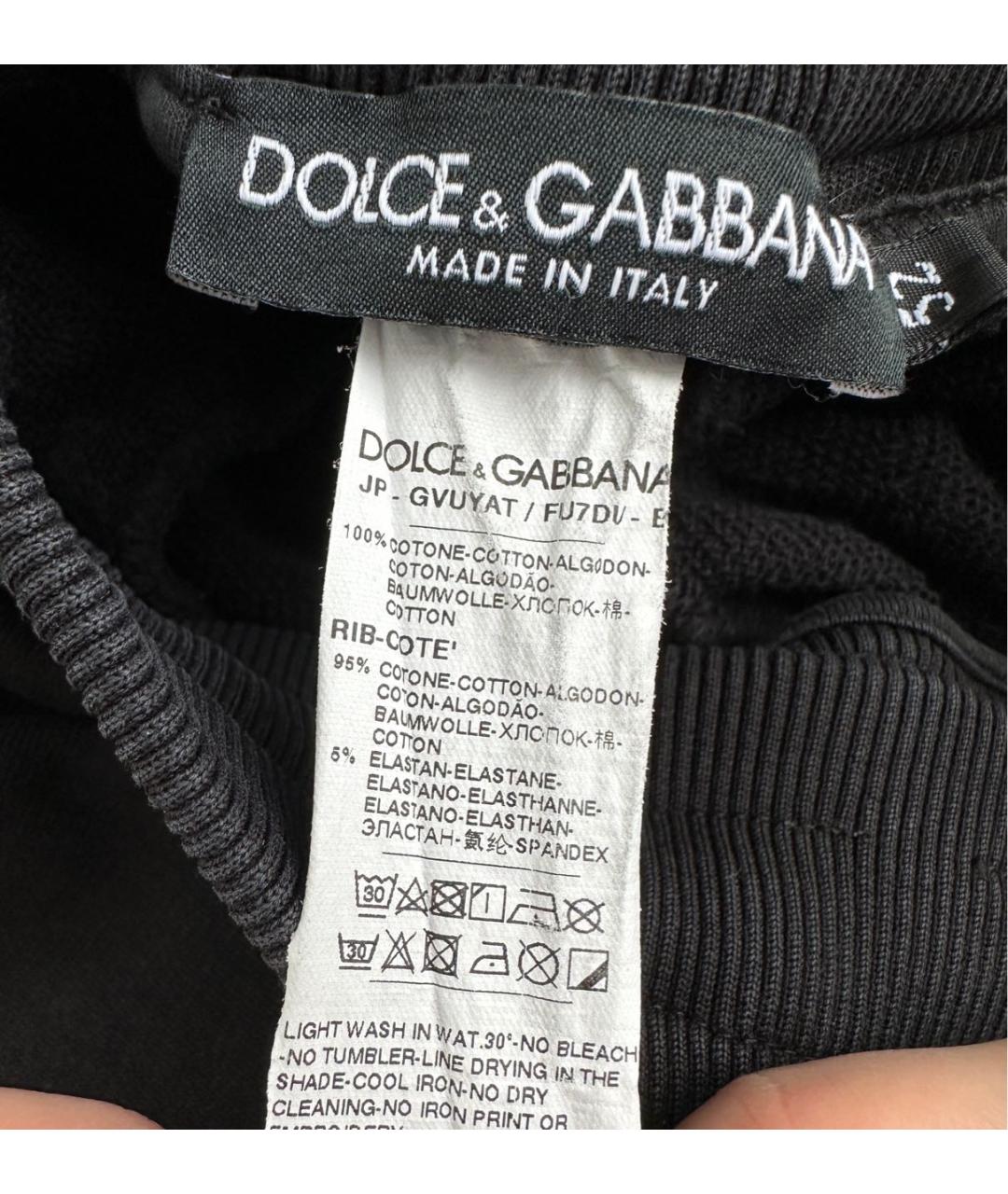 DOLCE&GABBANA Черные хлопковые повседневные брюки, фото 8