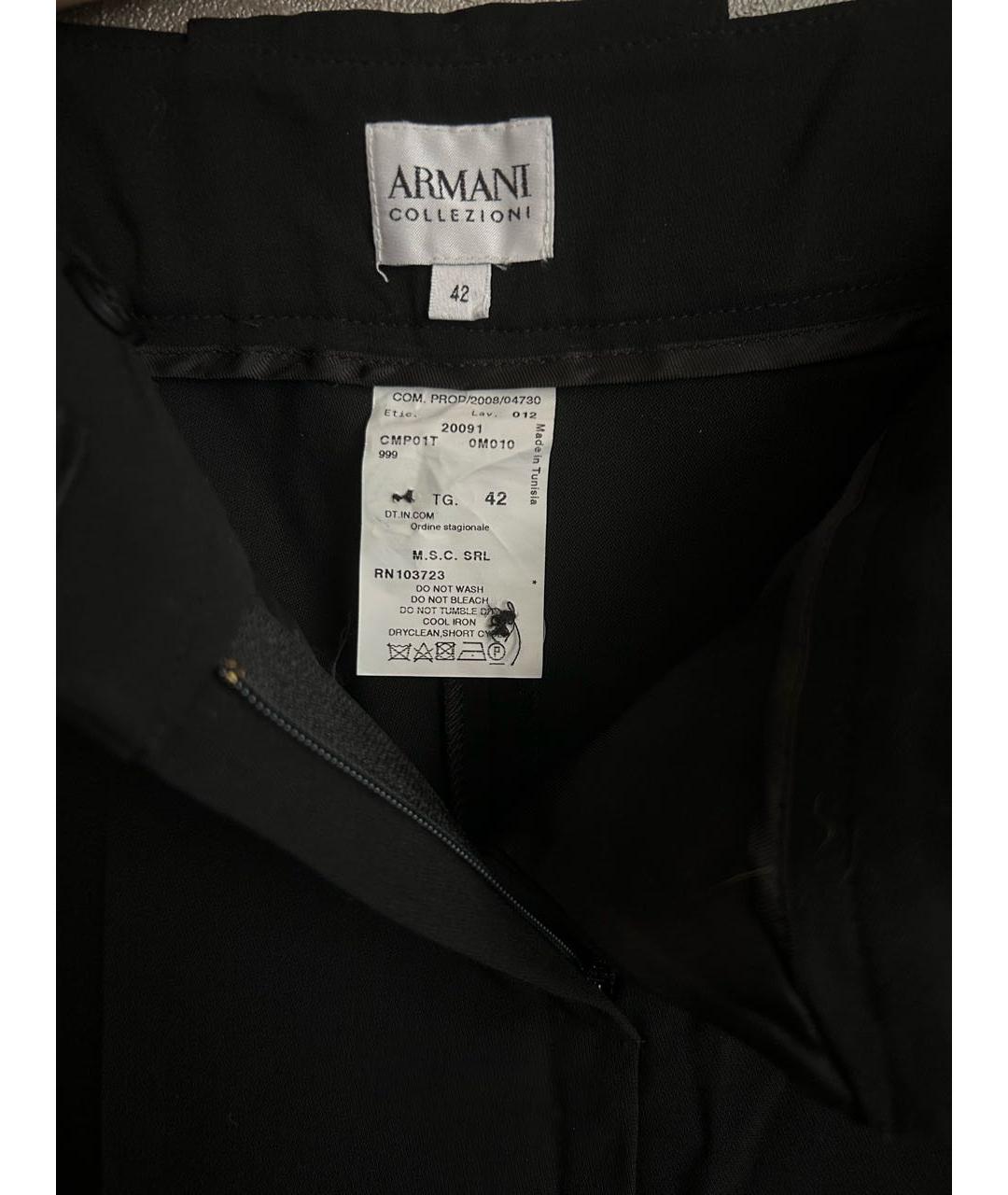 ARMANI COLLEZIONI Черные вискозные брюки широкие, фото 3