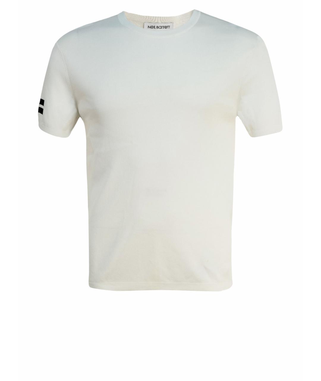 NEIL BARRETT Белая вискозная футболка, фото 1