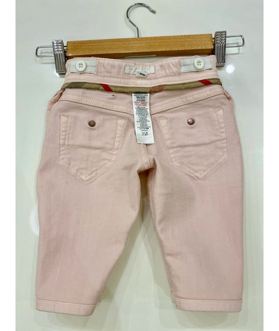 BURBERRY Розовые хлопковые джинсы, фото 4
