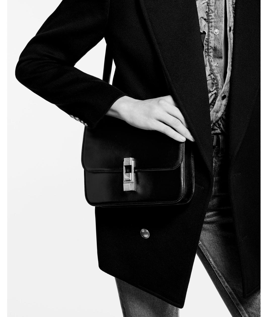 SAINT LAURENT Черная кожаная сумка через плечо, фото 7