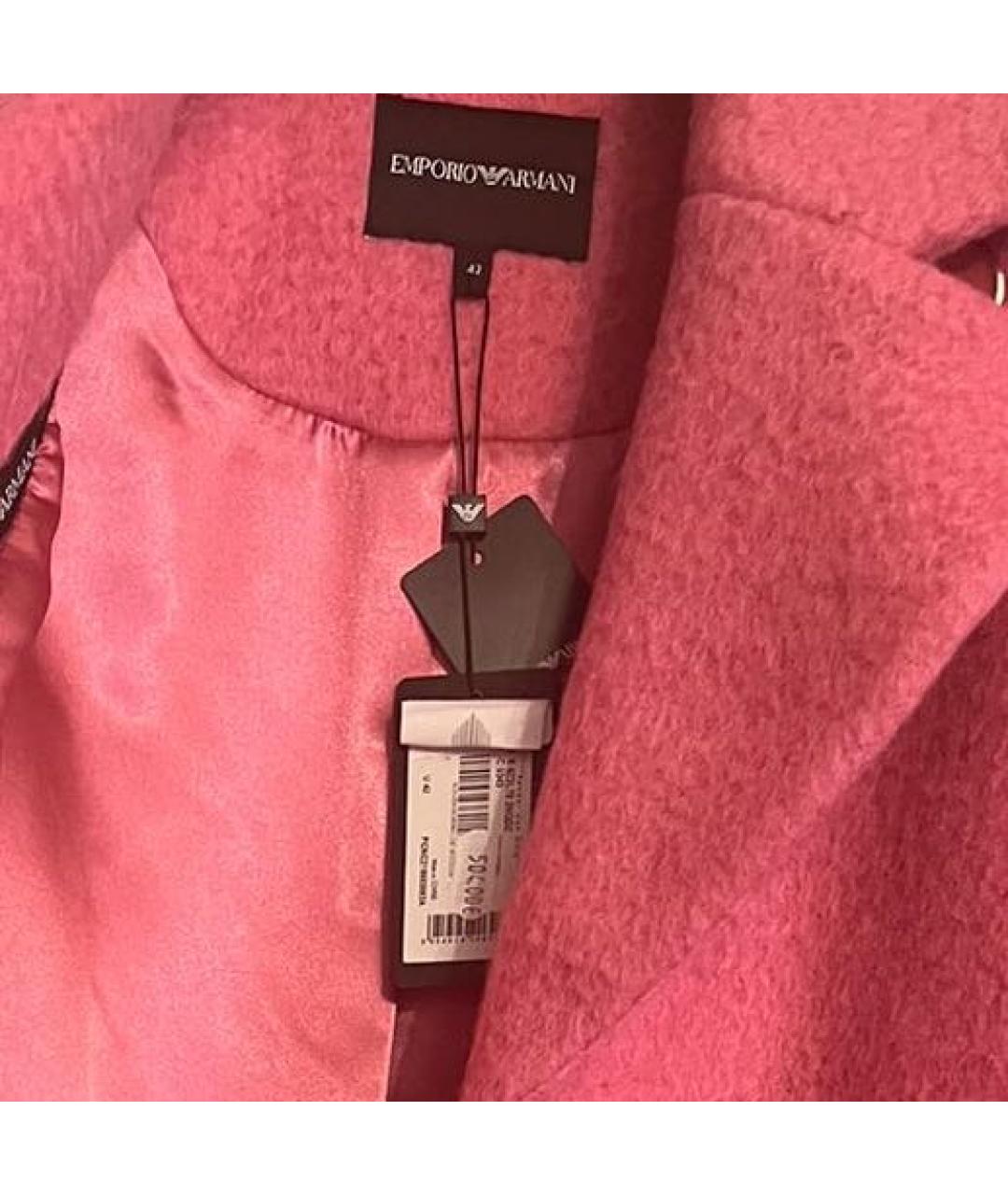 EMPORIO ARMANI Розовое шерстяное пальто, фото 4