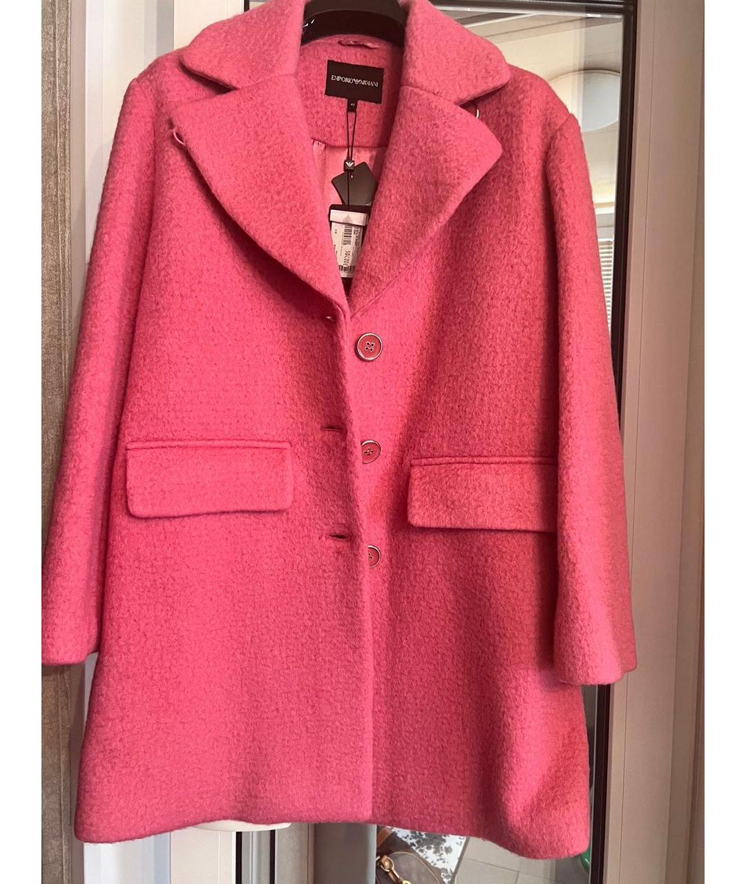 EMPORIO ARMANI Розовое шерстяное пальто, фото 5