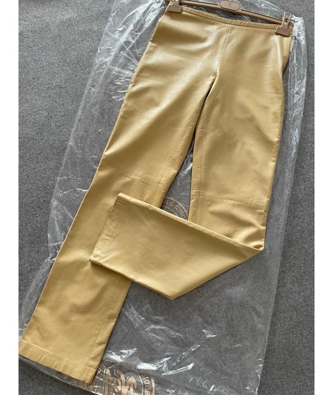 RUFFO Бежевые кожаные брюки широкие, фото 2