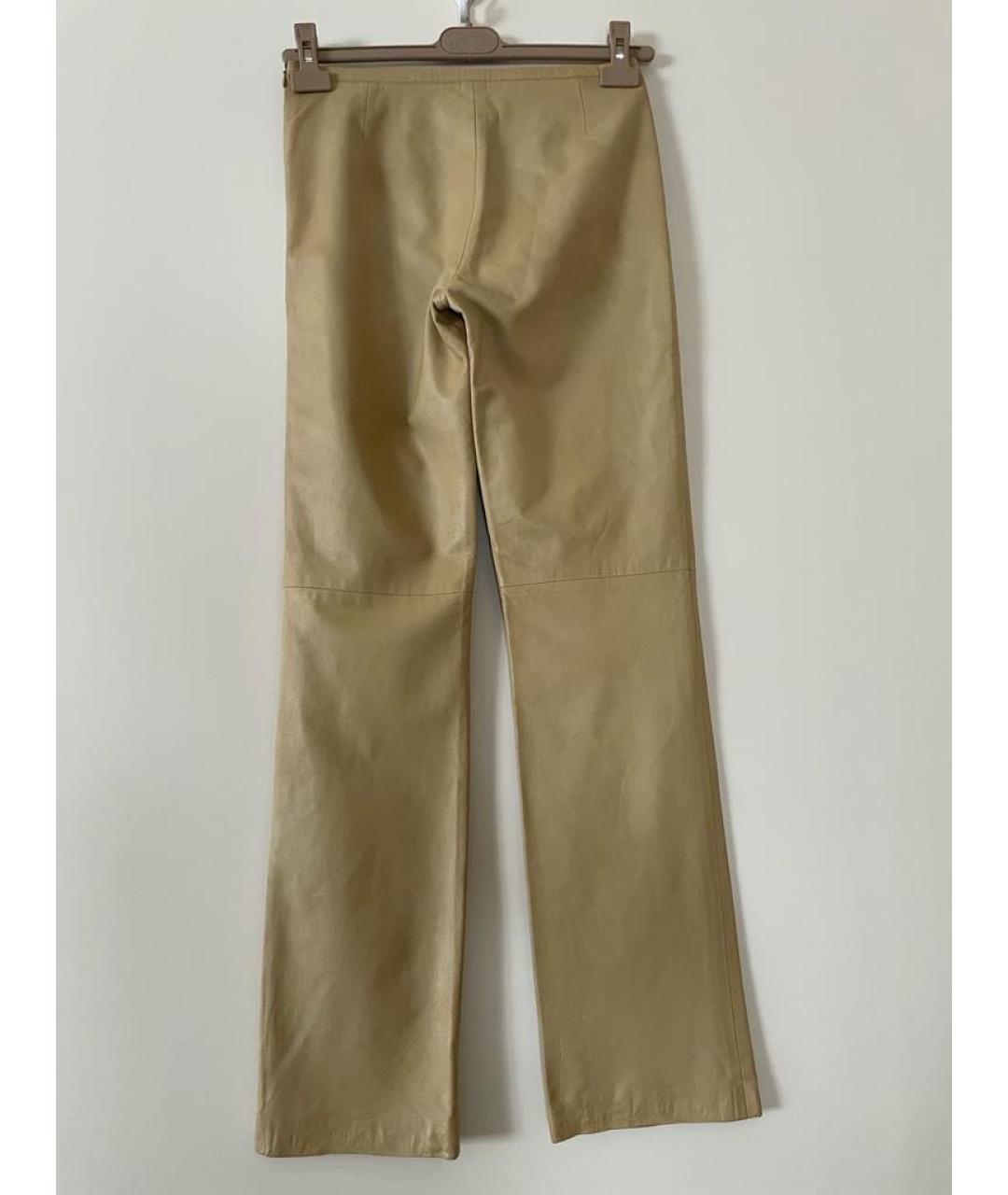 RUFFO Бежевые кожаные брюки широкие, фото 6