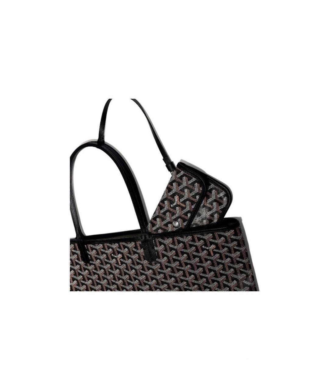 GOYARD Черная кожаная сумка тоут, фото 4