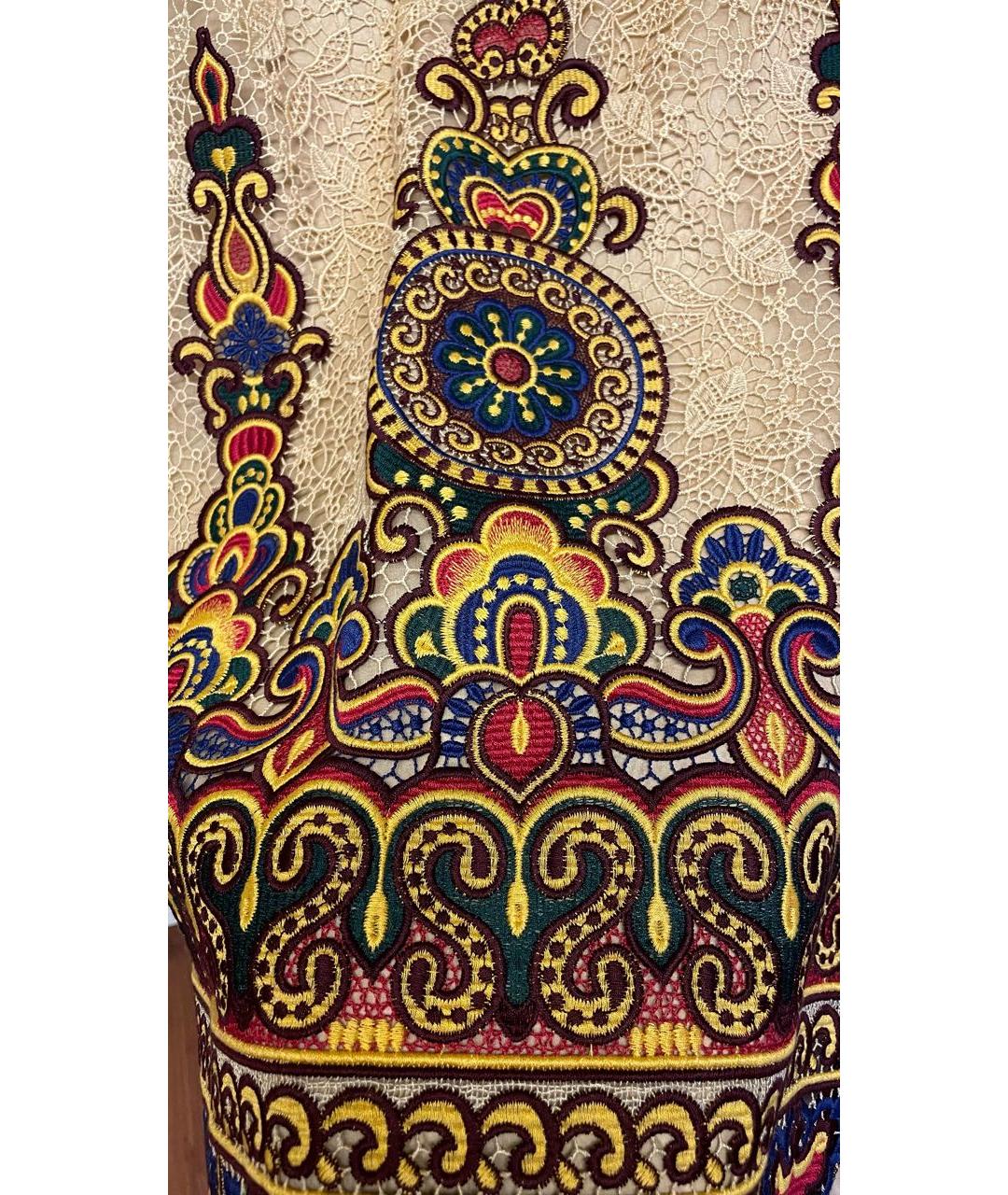 VALENTINO Бежевая хлопковая юбка макси, фото 3
