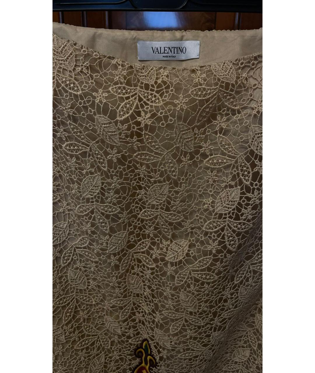 VALENTINO Бежевая хлопковая юбка макси, фото 6