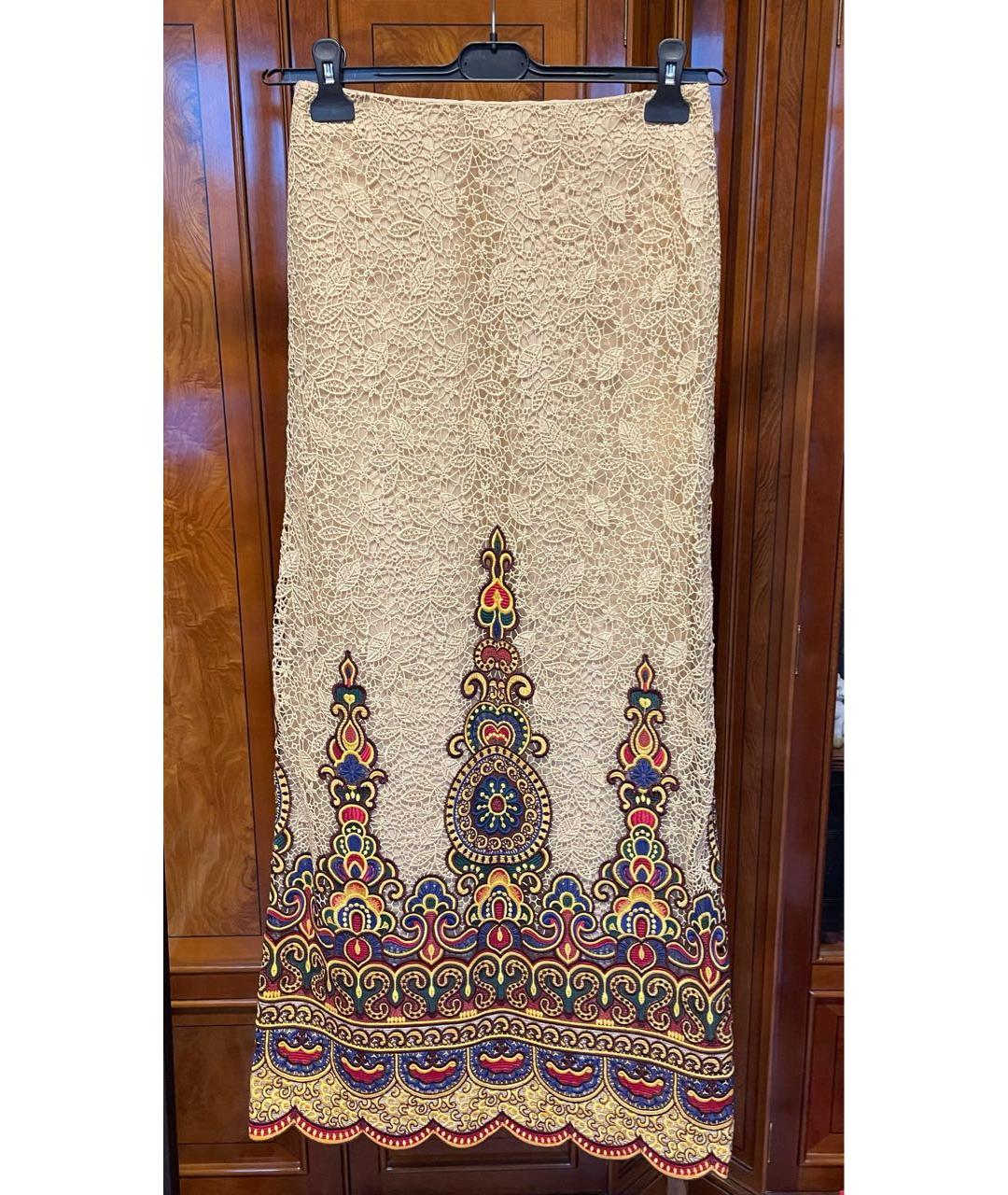 VALENTINO Бежевая хлопковая юбка макси, фото 7