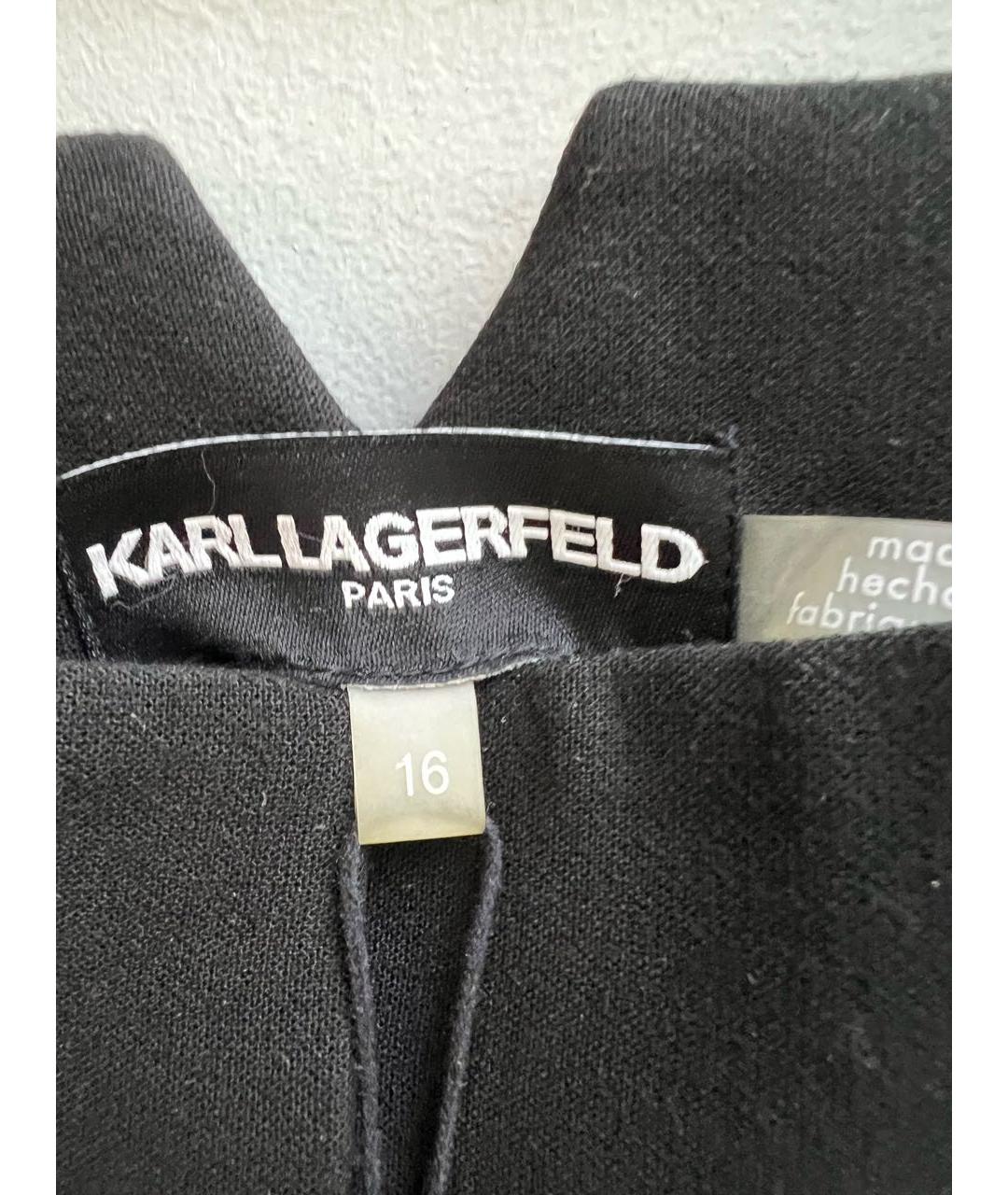 KARL LAGERFELD Черные полиэстеровые брюки широкие, фото 5