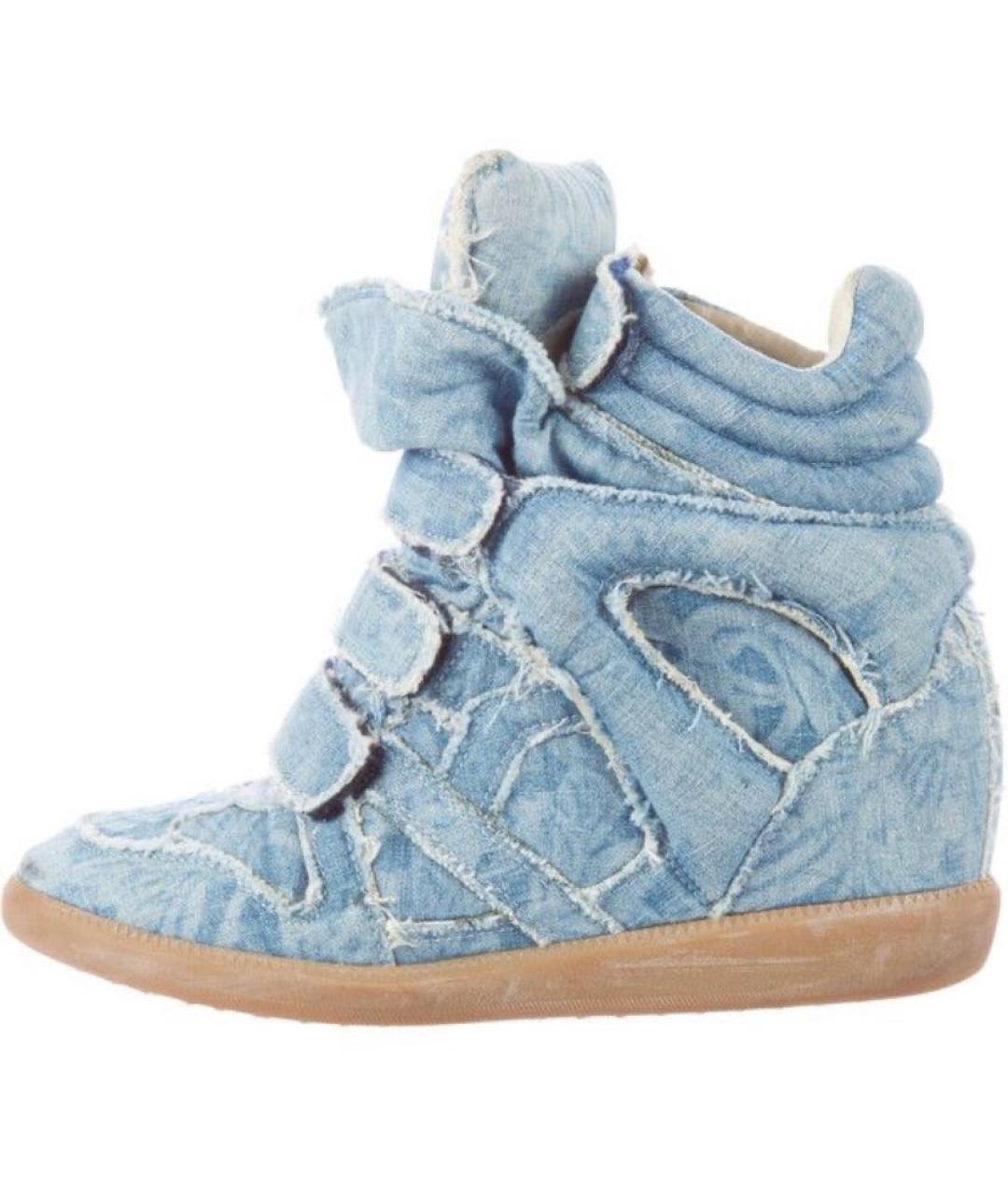 ISABEL MARANT Голубые текстильные кроссовки, фото 4
