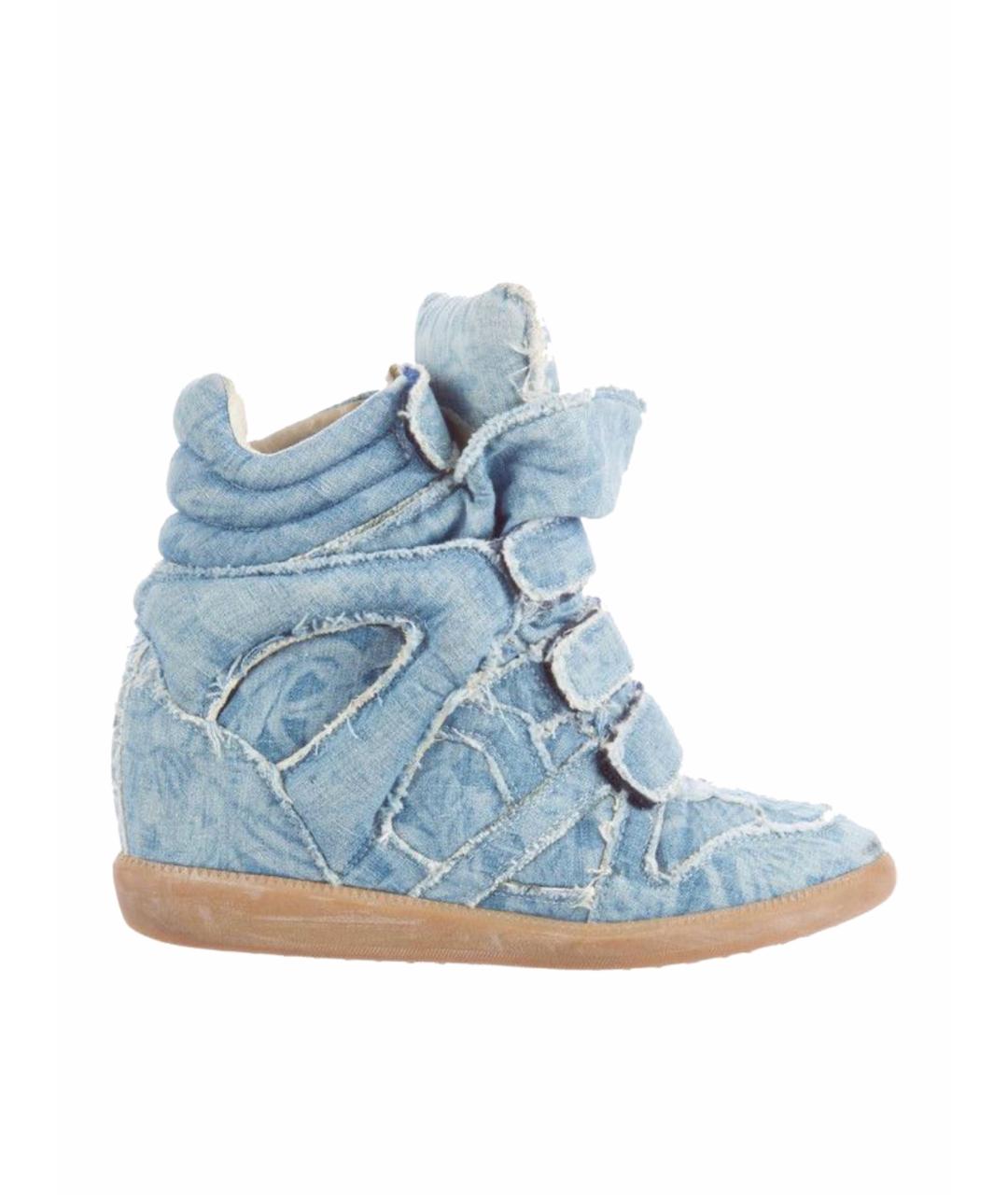 ISABEL MARANT Голубые текстильные кроссовки, фото 1