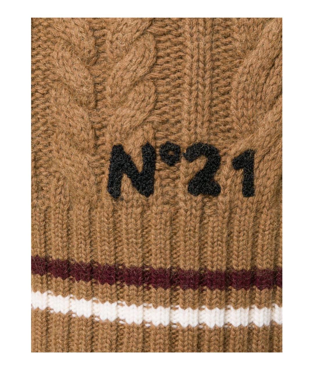 NO. 21 Коричневый шерстяной джемпер / свитер, фото 4