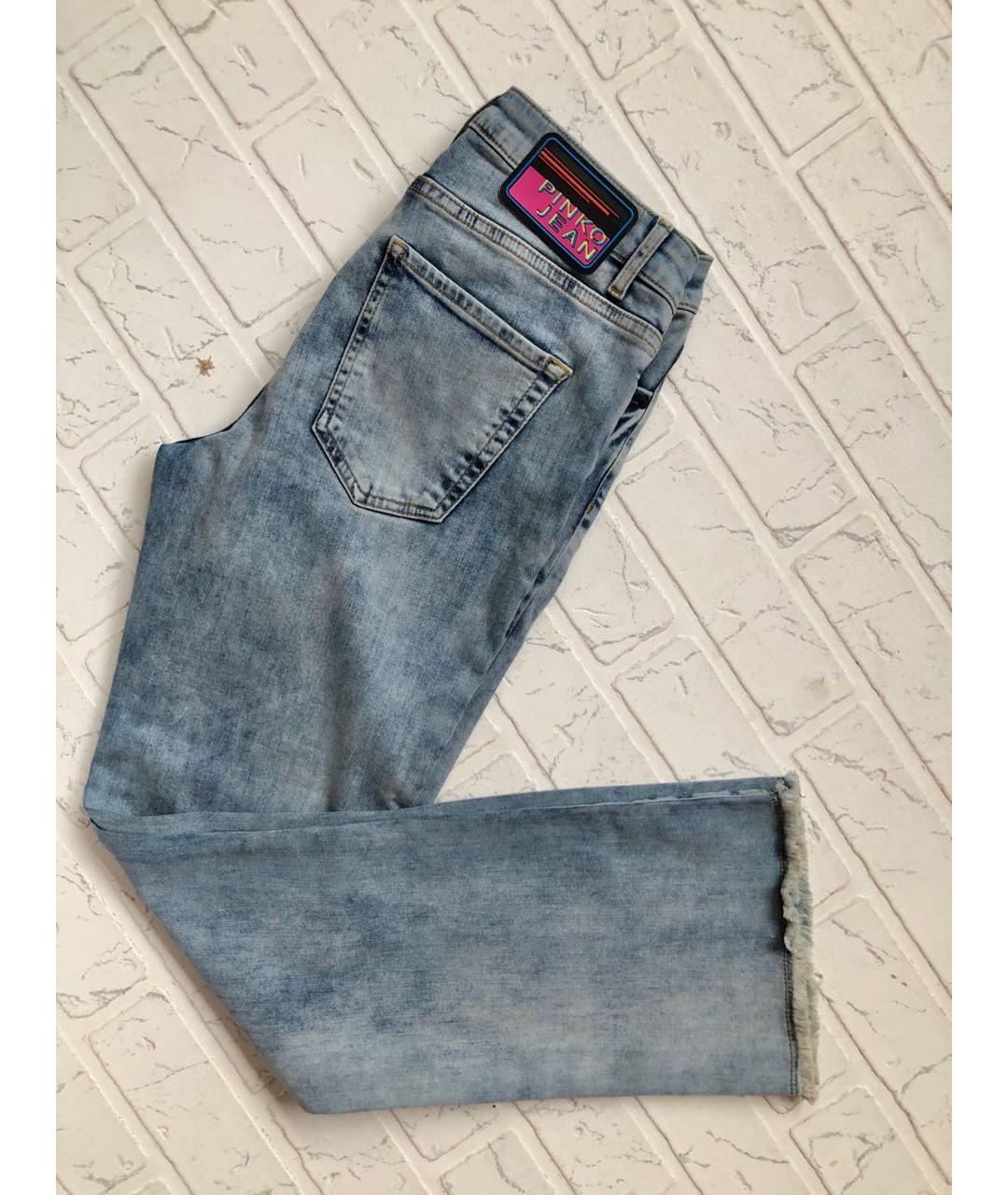 PINKO Голубые хлопко-эластановые джинсы клеш, фото 6