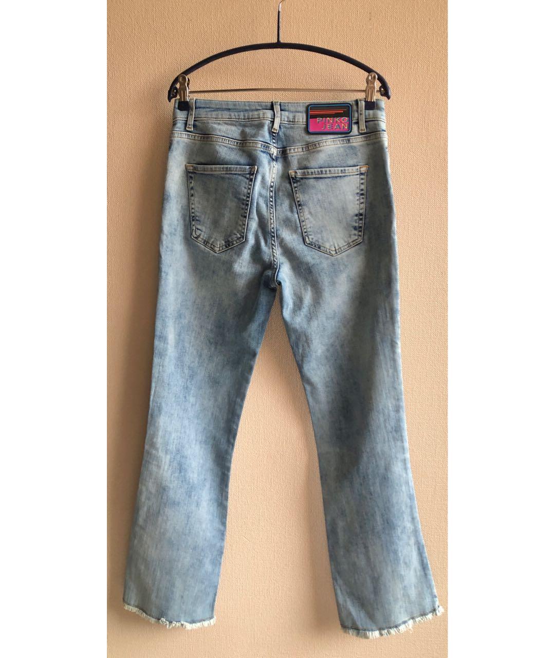 PINKO Голубые хлопко-эластановые джинсы клеш, фото 4