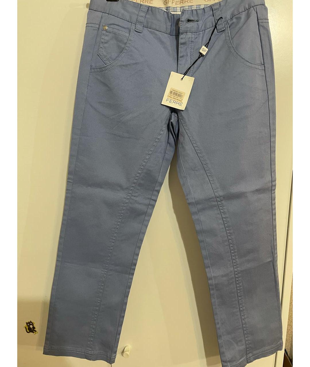 GIANFRANCO FERRE Голубые хлопковые брюки и шорты, фото 4