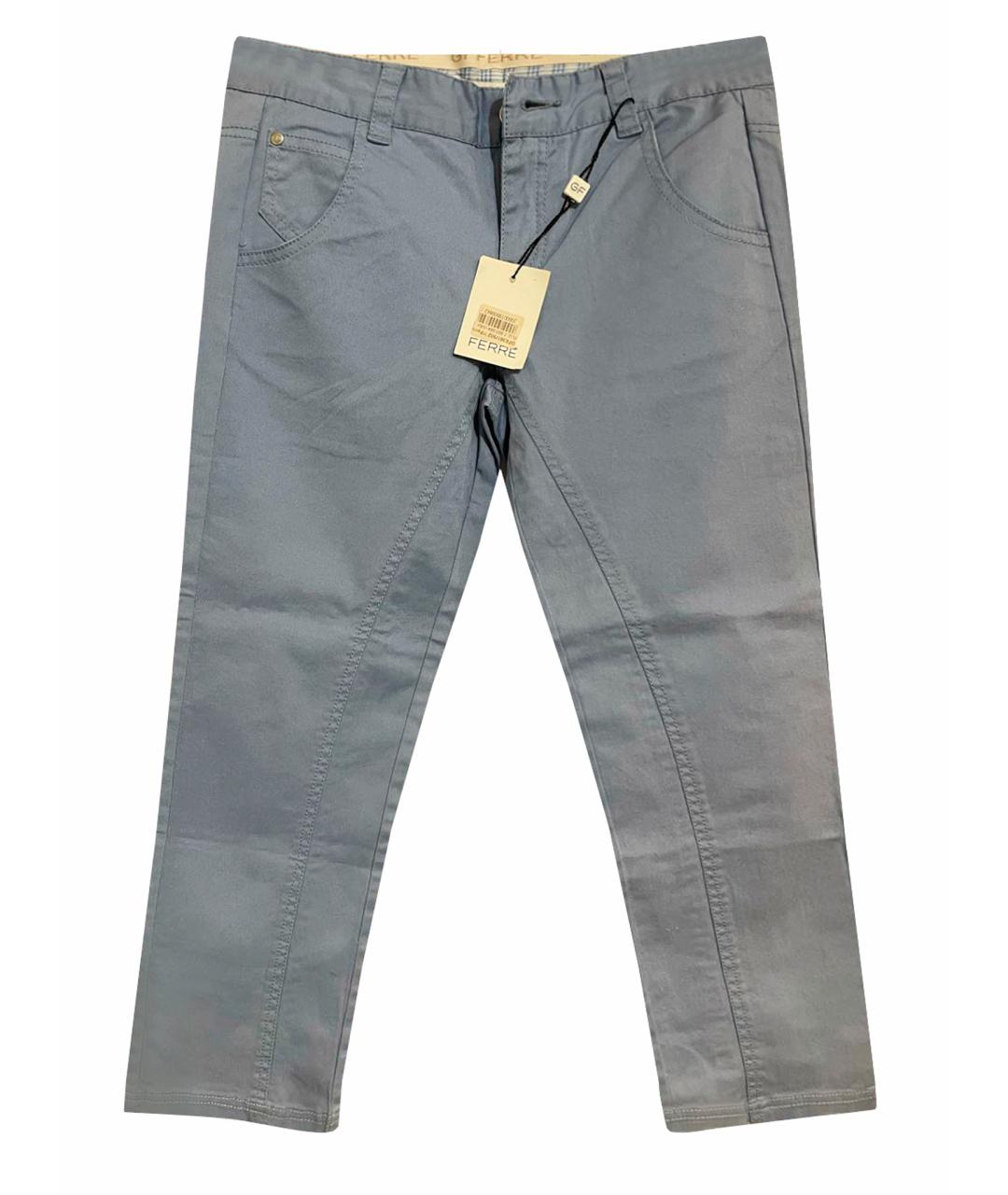 GIANFRANCO FERRE Голубые хлопковые брюки и шорты, фото 1