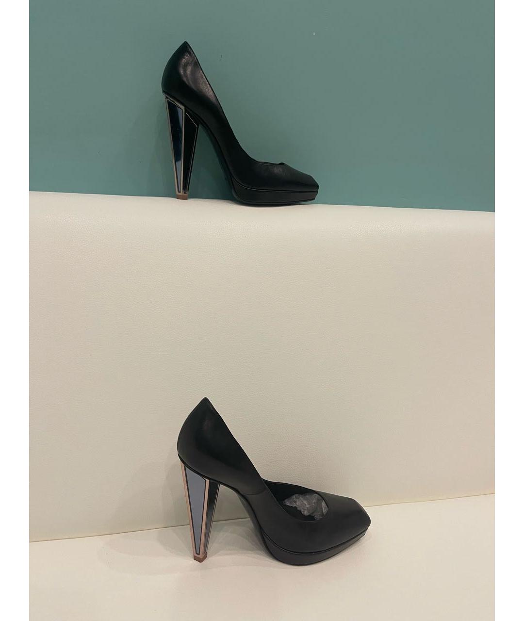 SAINT LAURENT Черные кожаные туфли, фото 5