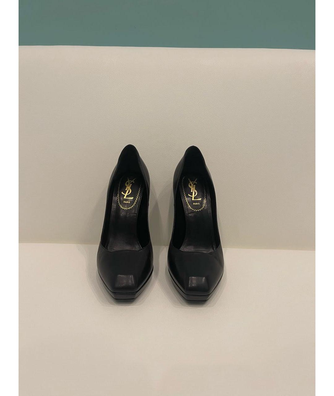 SAINT LAURENT Черные кожаные туфли, фото 6