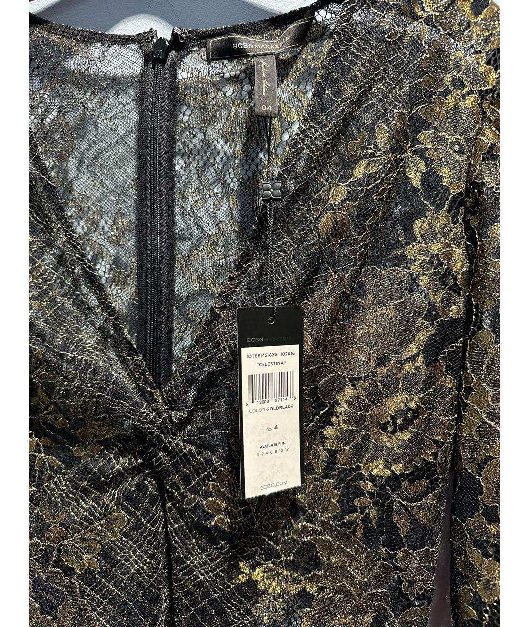 BCBG MAXAZRIA Золотое вечернее платье, фото 3