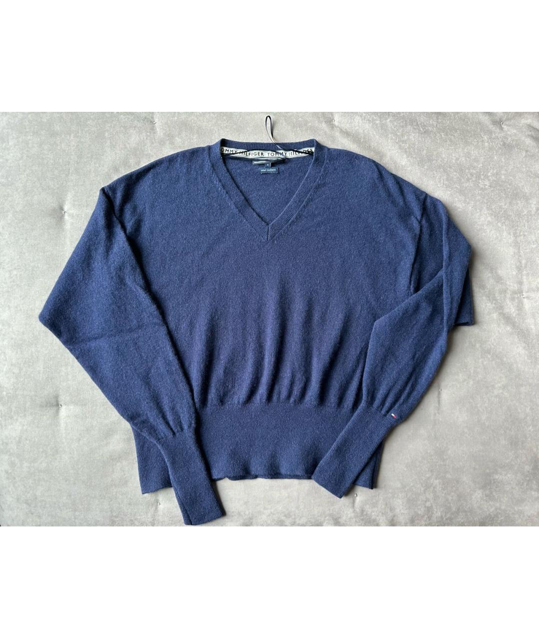 TOMMY HILFIGER Темно-синий кашемировый джемпер / свитер, фото 8