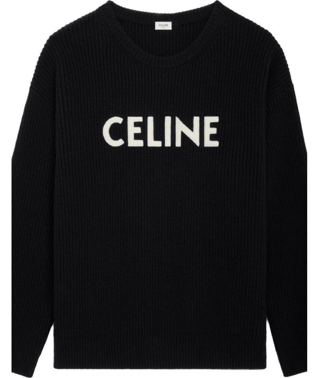 CELINE Черный шерстяной джемпер / свитер, фото 8