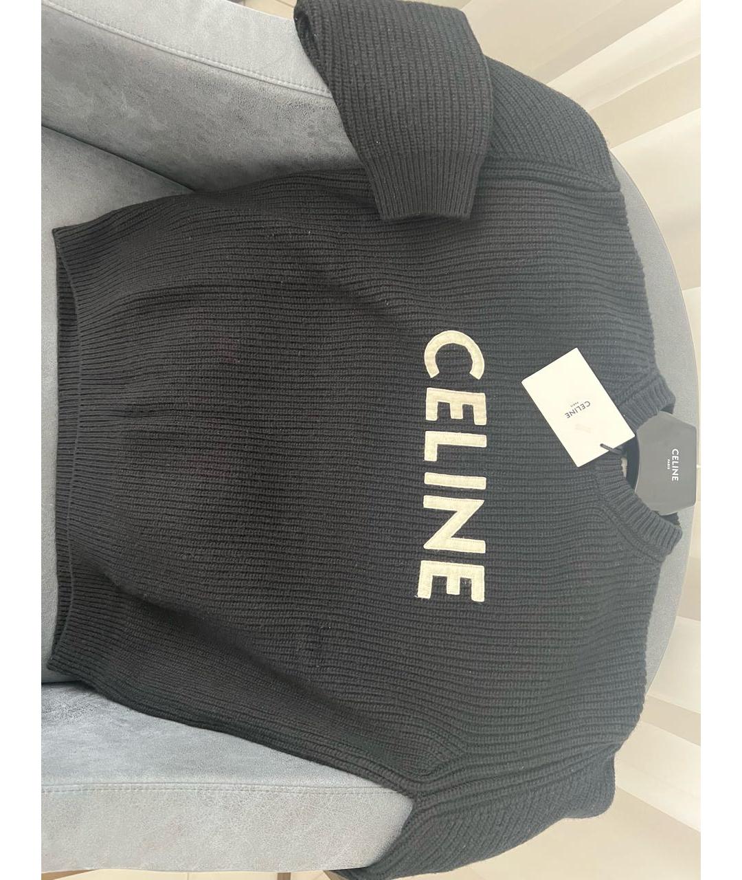 CELINE Черный шерстяной джемпер / свитер, фото 2