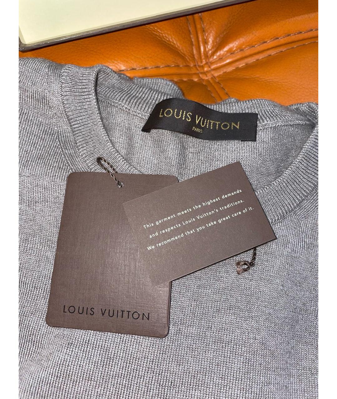 LOUIS VUITTON Серый шерстяной джемпер / свитер, фото 3