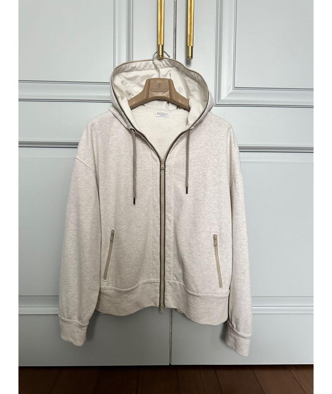 BRUNELLO CUCINELLI Бежевая хлопковая спортивная куртка, фото 7