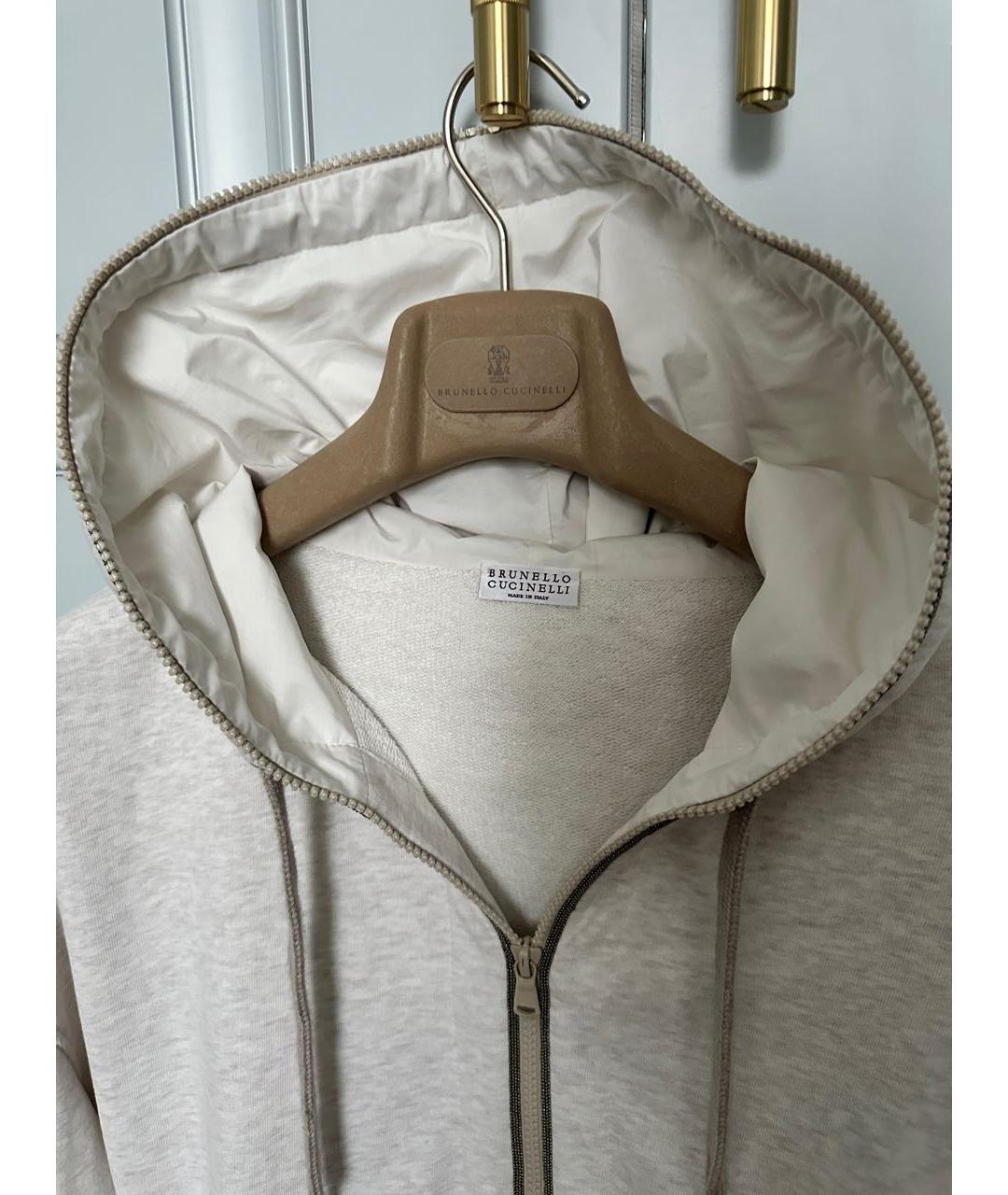BRUNELLO CUCINELLI Бежевая хлопковая спортивная куртка, фото 3