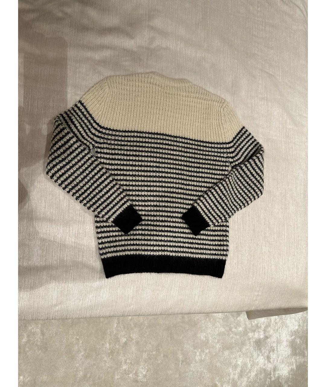 SAINT LAURENT Белый шерстяной джемпер / свитер, фото 2