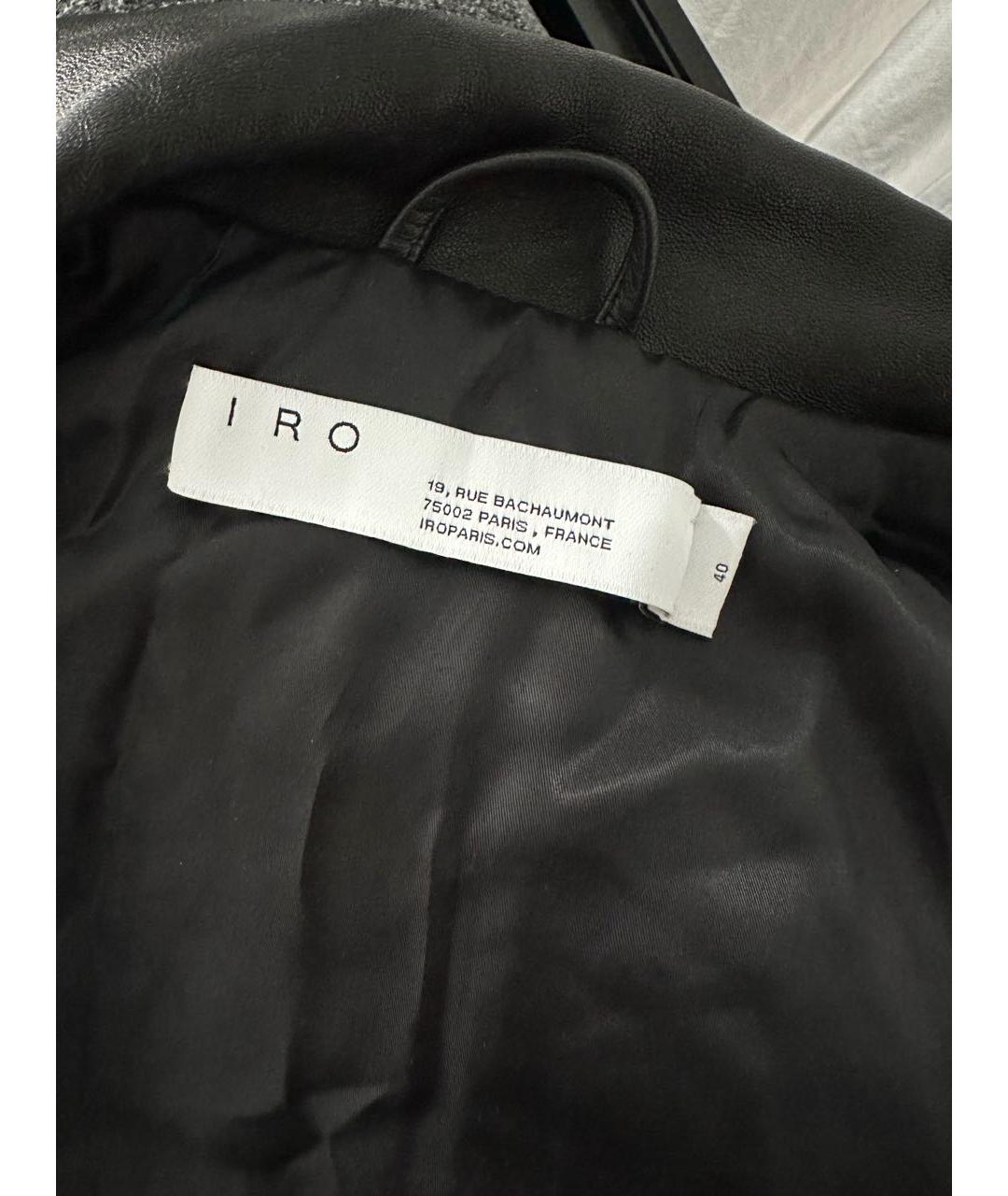 IRO Черная кожаная куртка, фото 3
