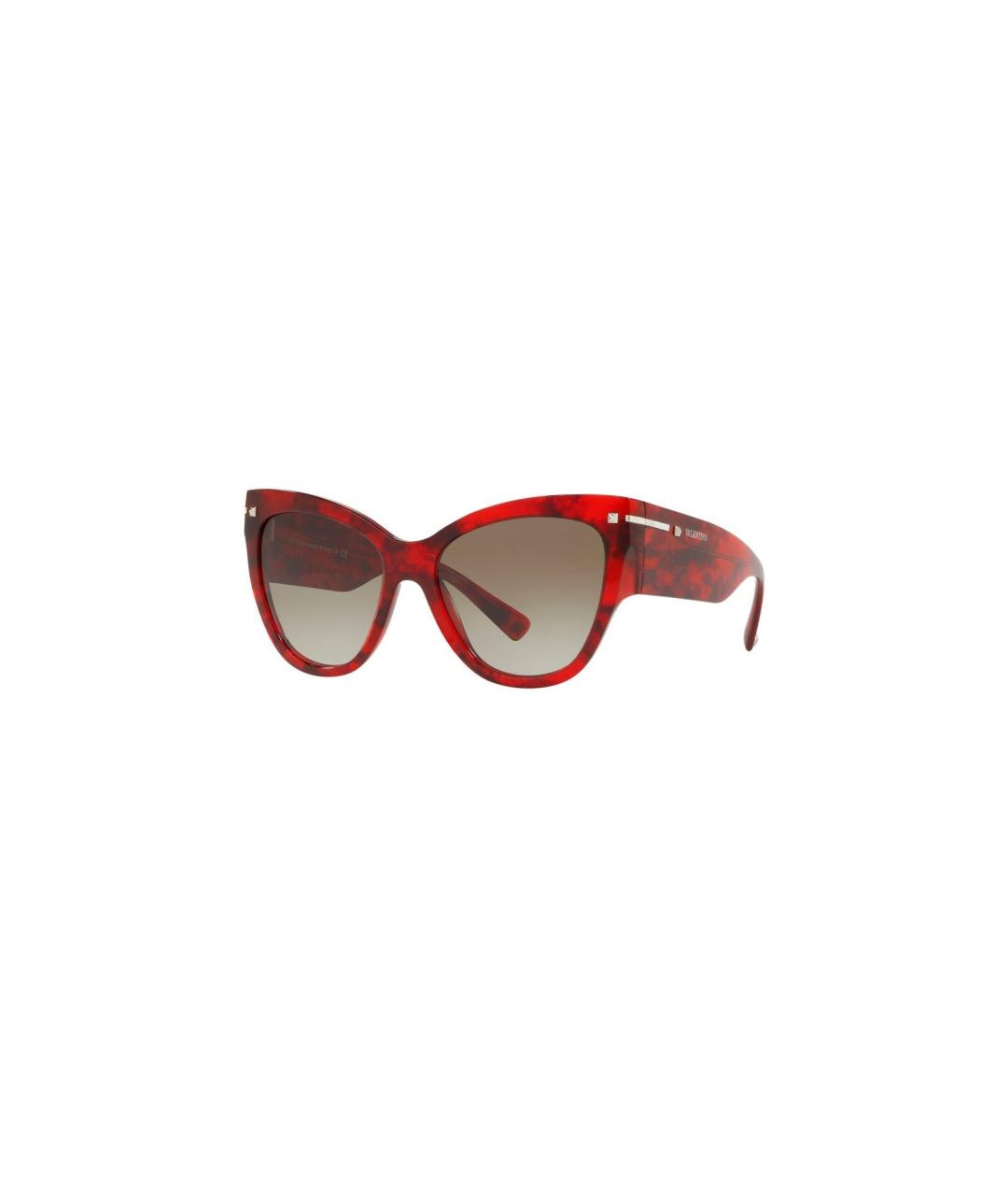 VALENTINO Бордовые пластиковые солнцезащитные очки, фото 2