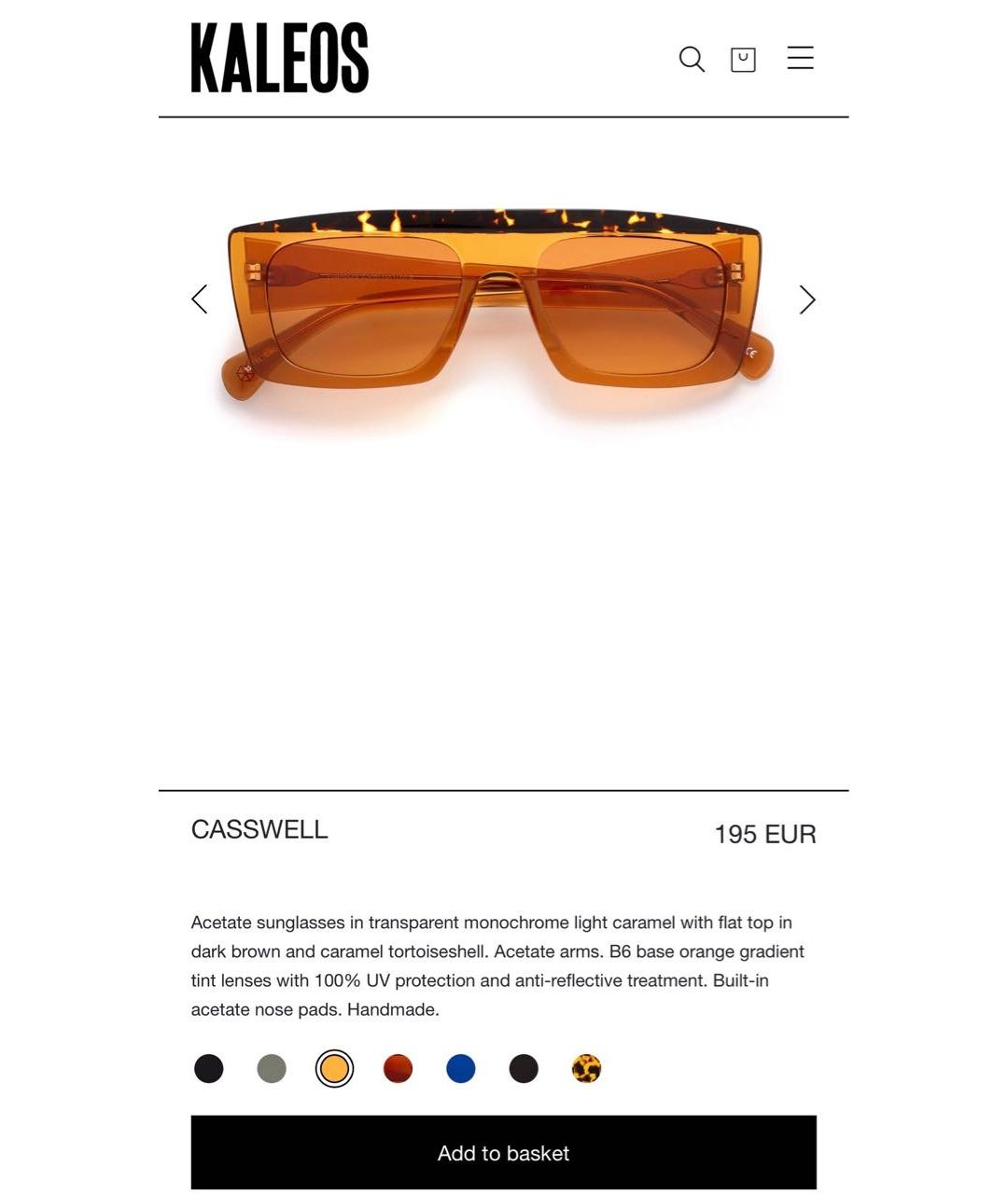 KALEOS Оранжевое пластиковые солнцезащитные очки, фото 6