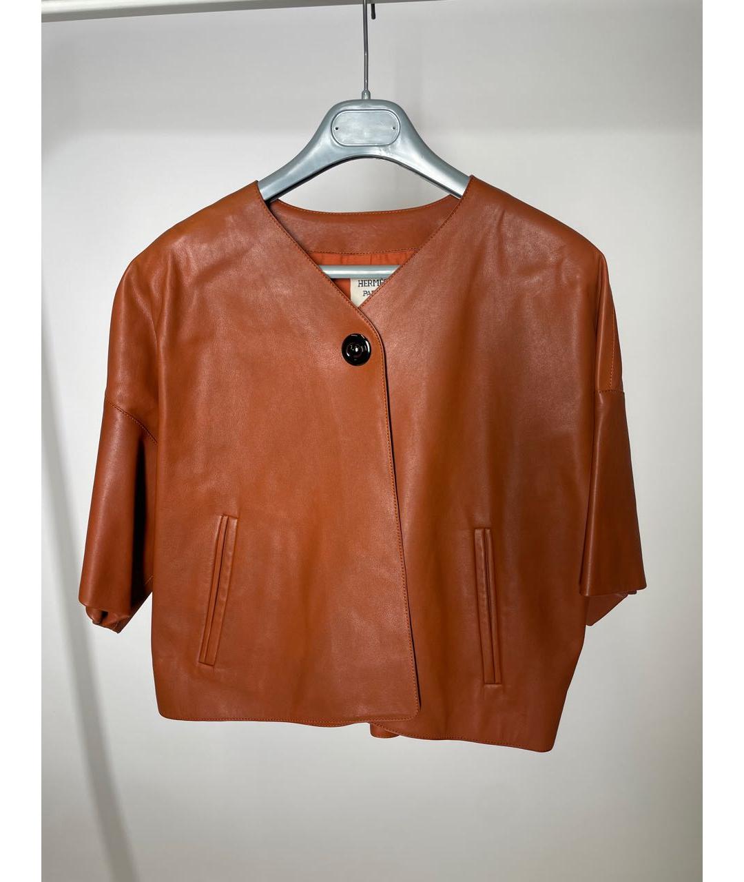 HERMES PRE-OWNED Коричневый кожаный жакет/пиджак, фото 6