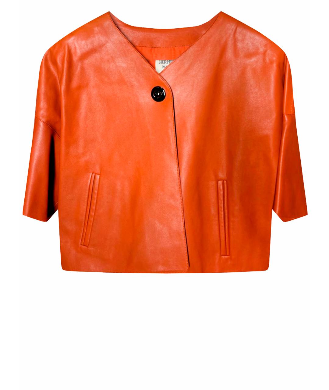 HERMES PRE-OWNED Коричневый кожаный жакет/пиджак, фото 1