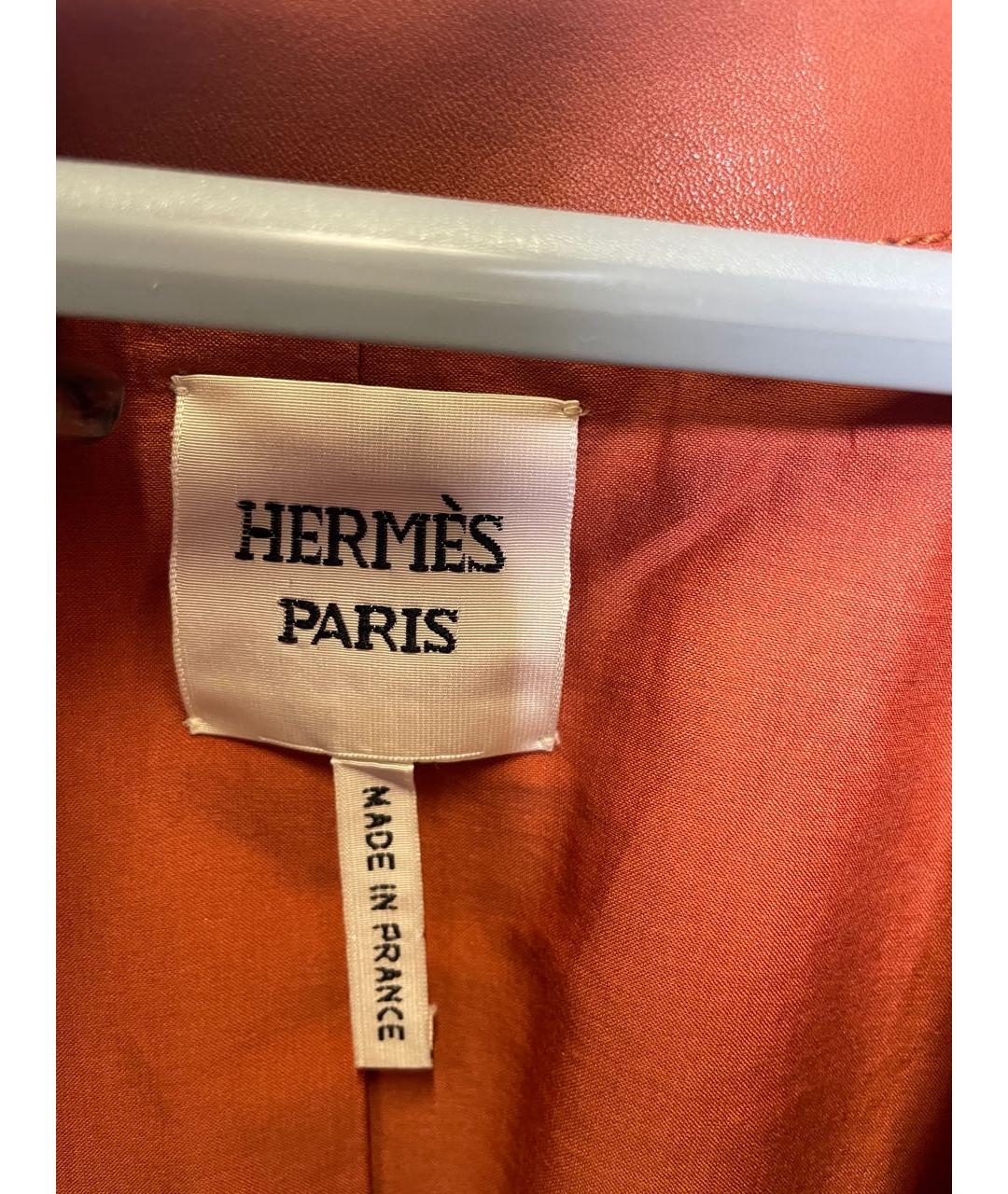 HERMES Коричневый кожаный жакет/пиджак, фото 3