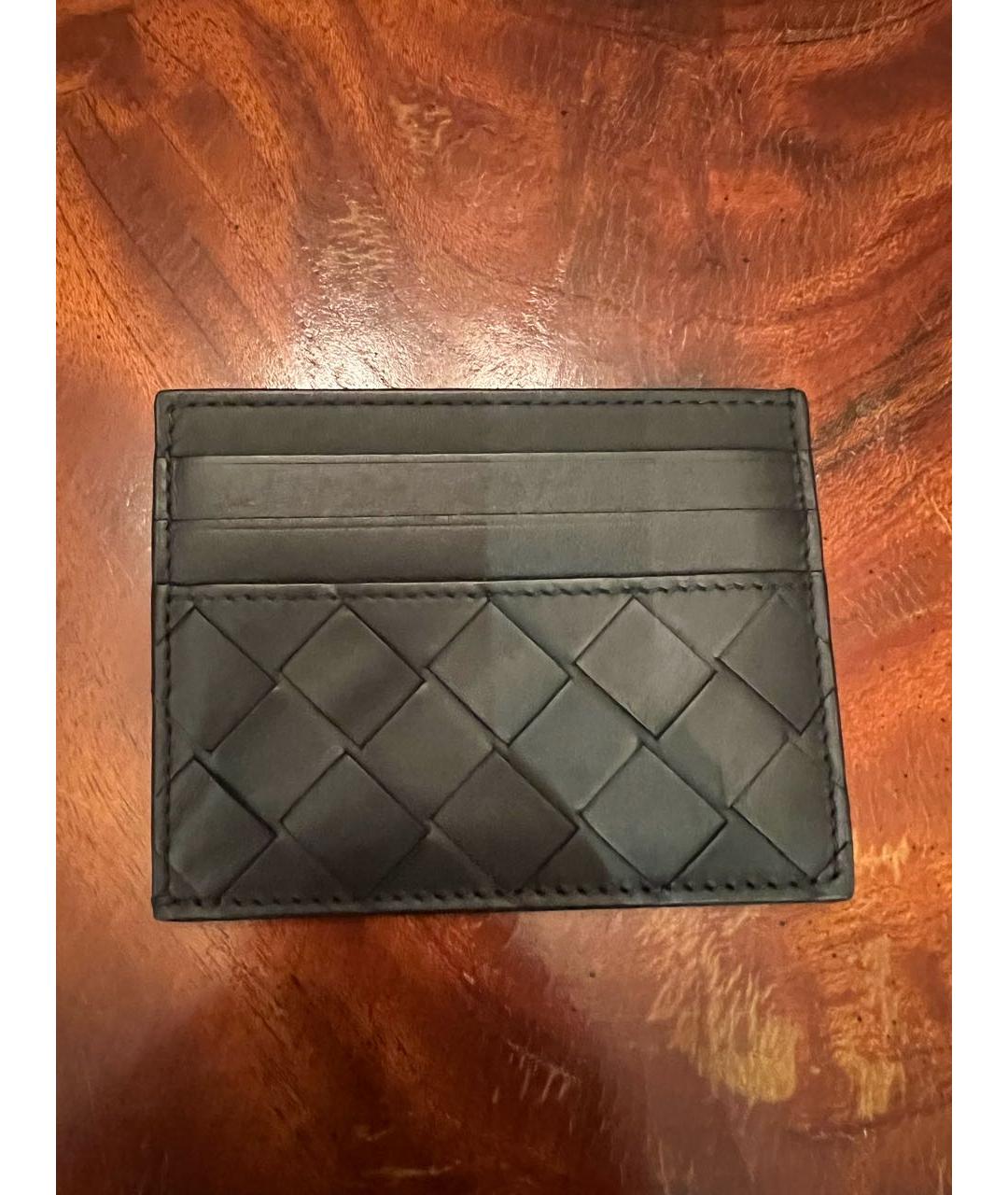BOTTEGA VENETA Черный кожаный кардхолдер, фото 5