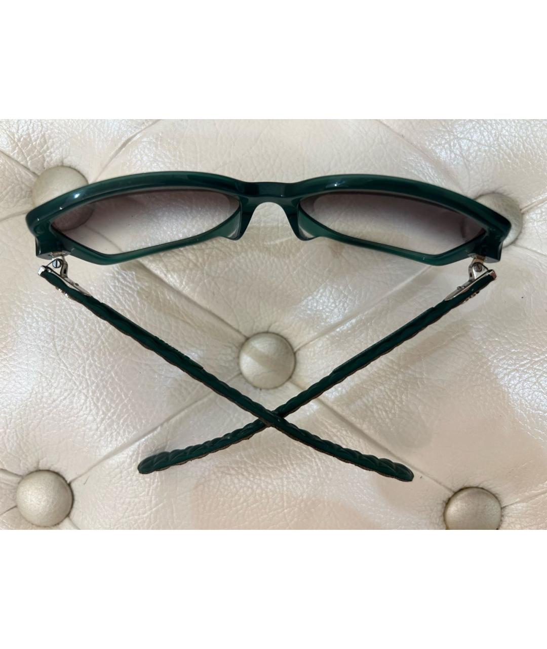 CHANEL PRE-OWNED Зеленые пластиковые солнцезащитные очки, фото 8