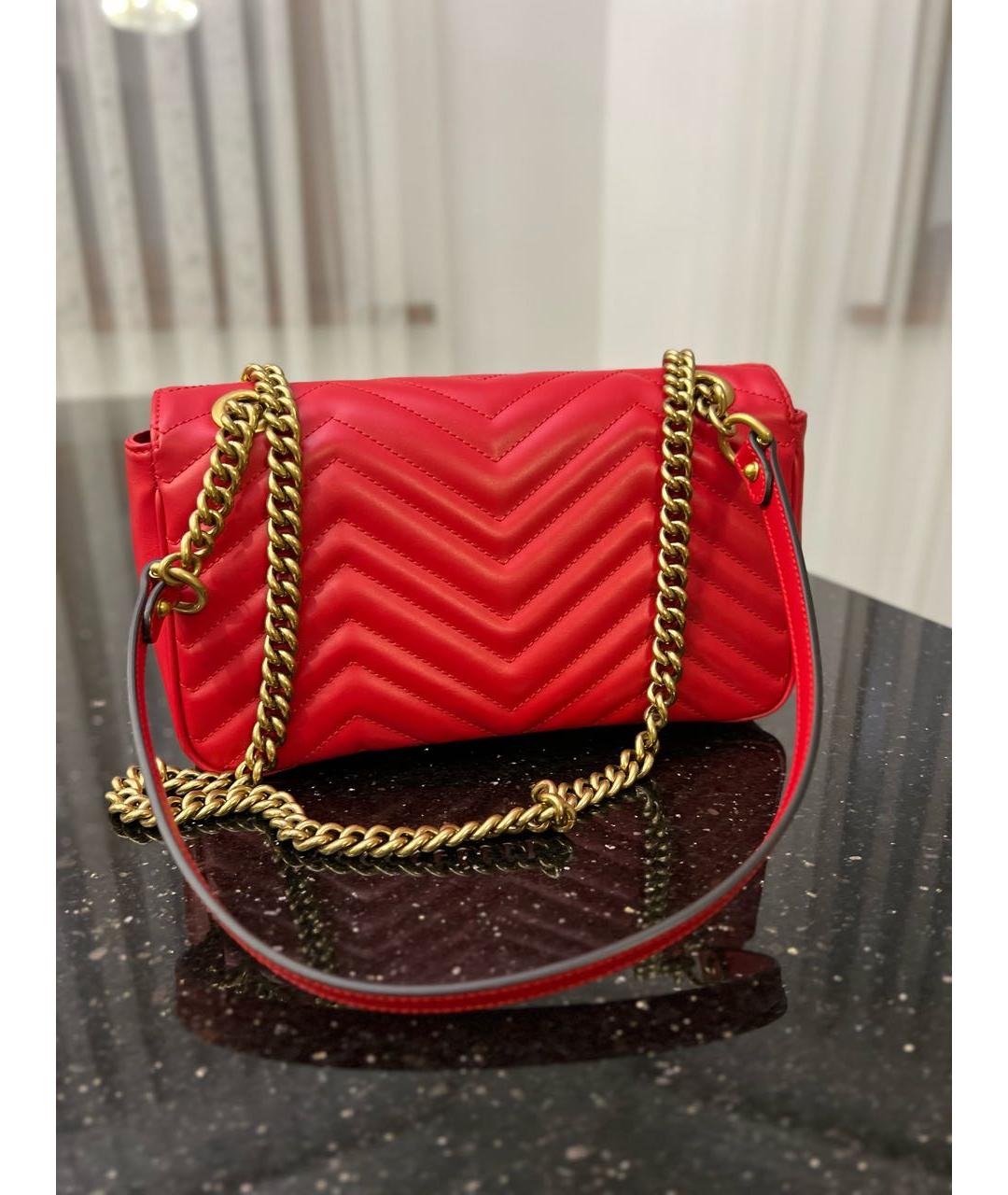 GUCCI Красная кожаная сумка через плечо, фото 3