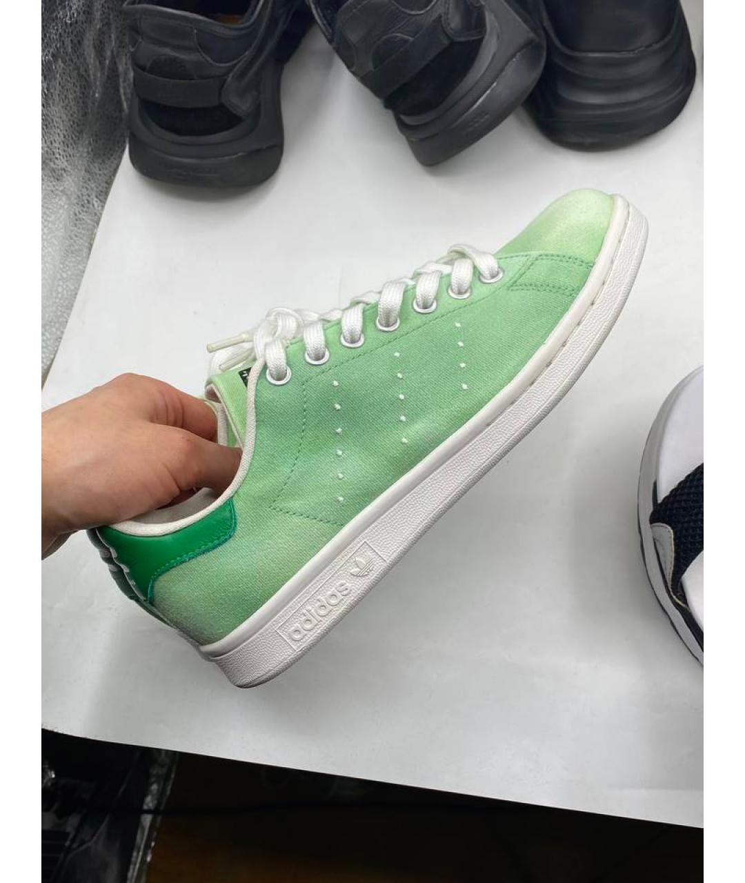 ADIDAS Зеленые текстильные кеды, фото 6