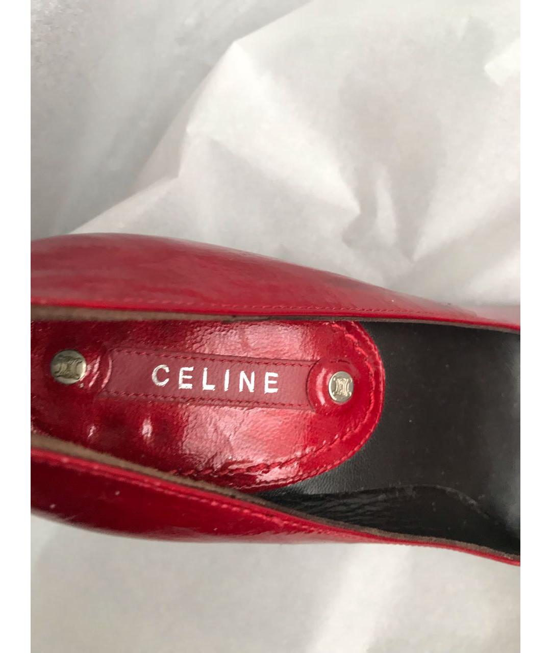 CELINE PRE-OWNED Красные кожаные туфли, фото 6