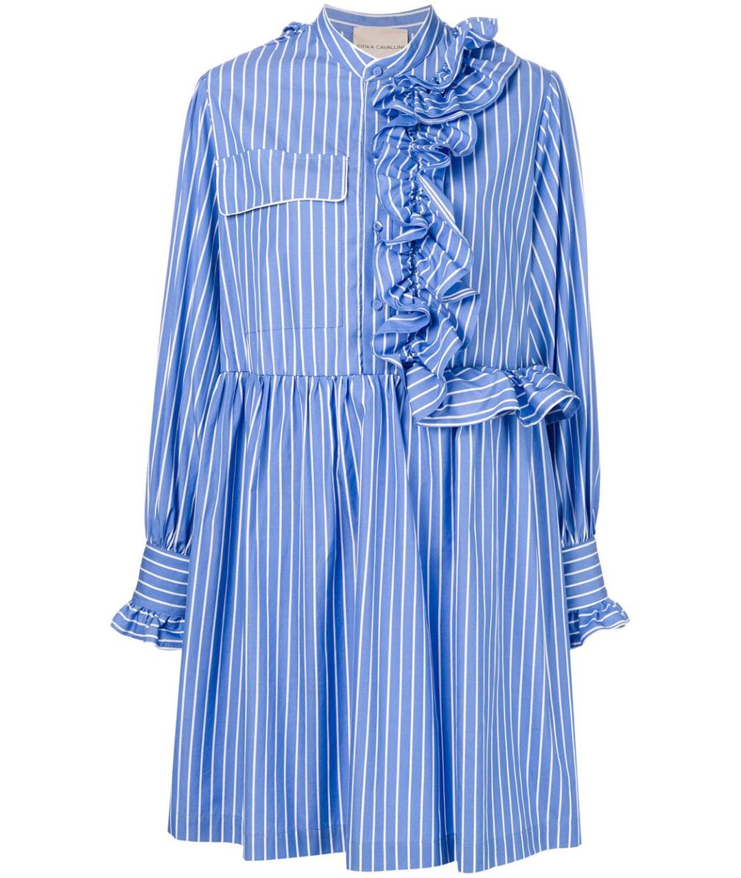 ERIKA CAVALLINI Синее хлопковое повседневное платье, фото 4