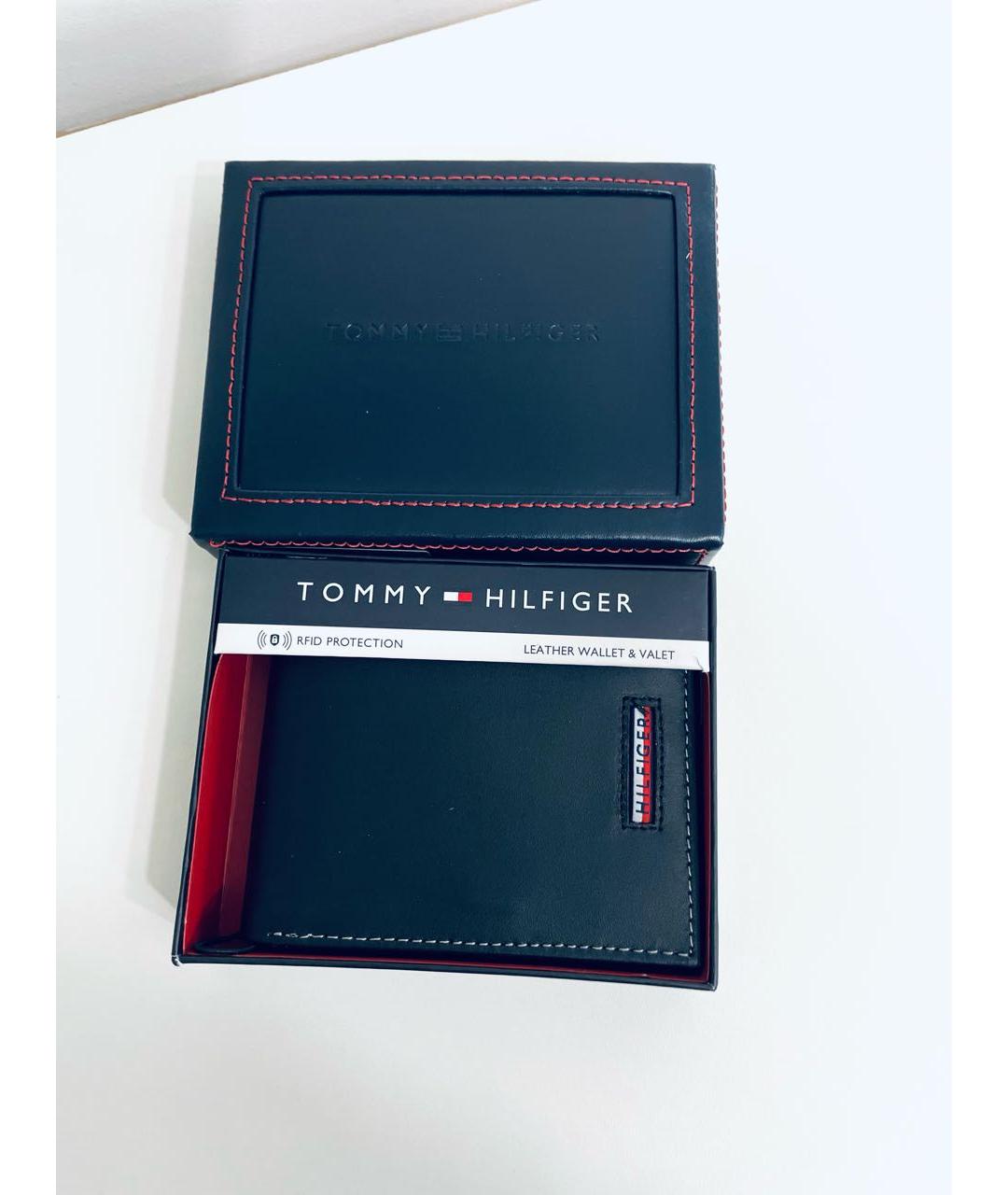 TOMMY HILFIGER Черный кожаный кошелек, фото 2
