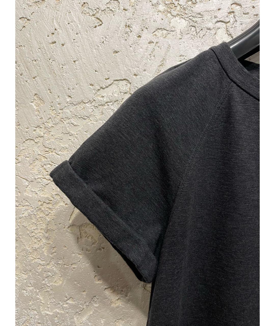 BRUNELLO CUCINELLI Антрацитовое хлопковое повседневное платье, фото 3