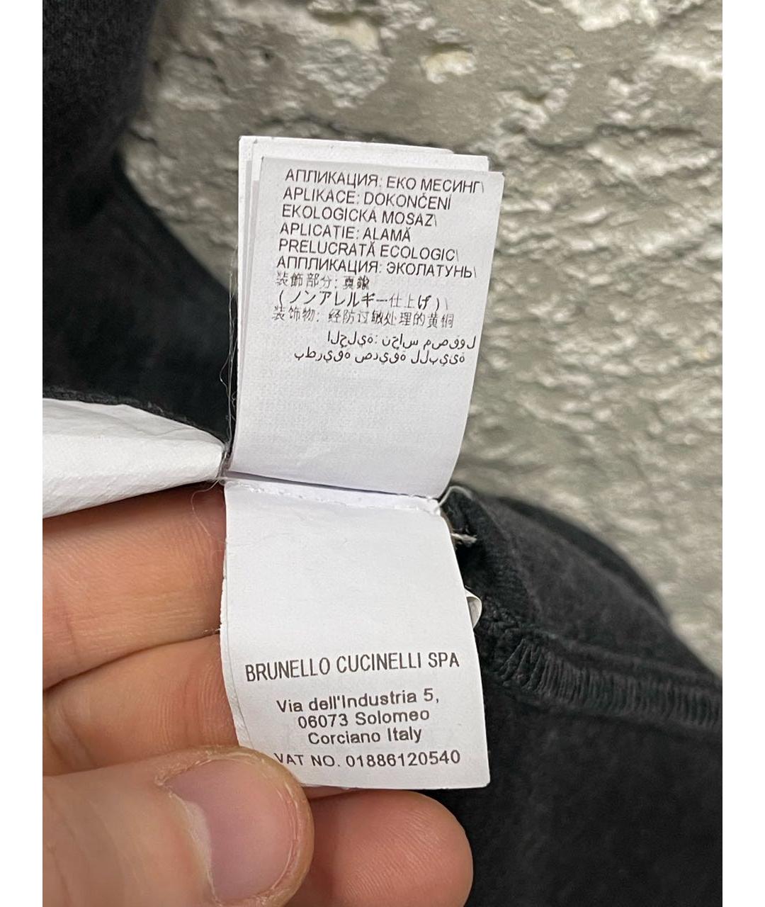 BRUNELLO CUCINELLI Антрацитовое хлопковое повседневное платье, фото 7