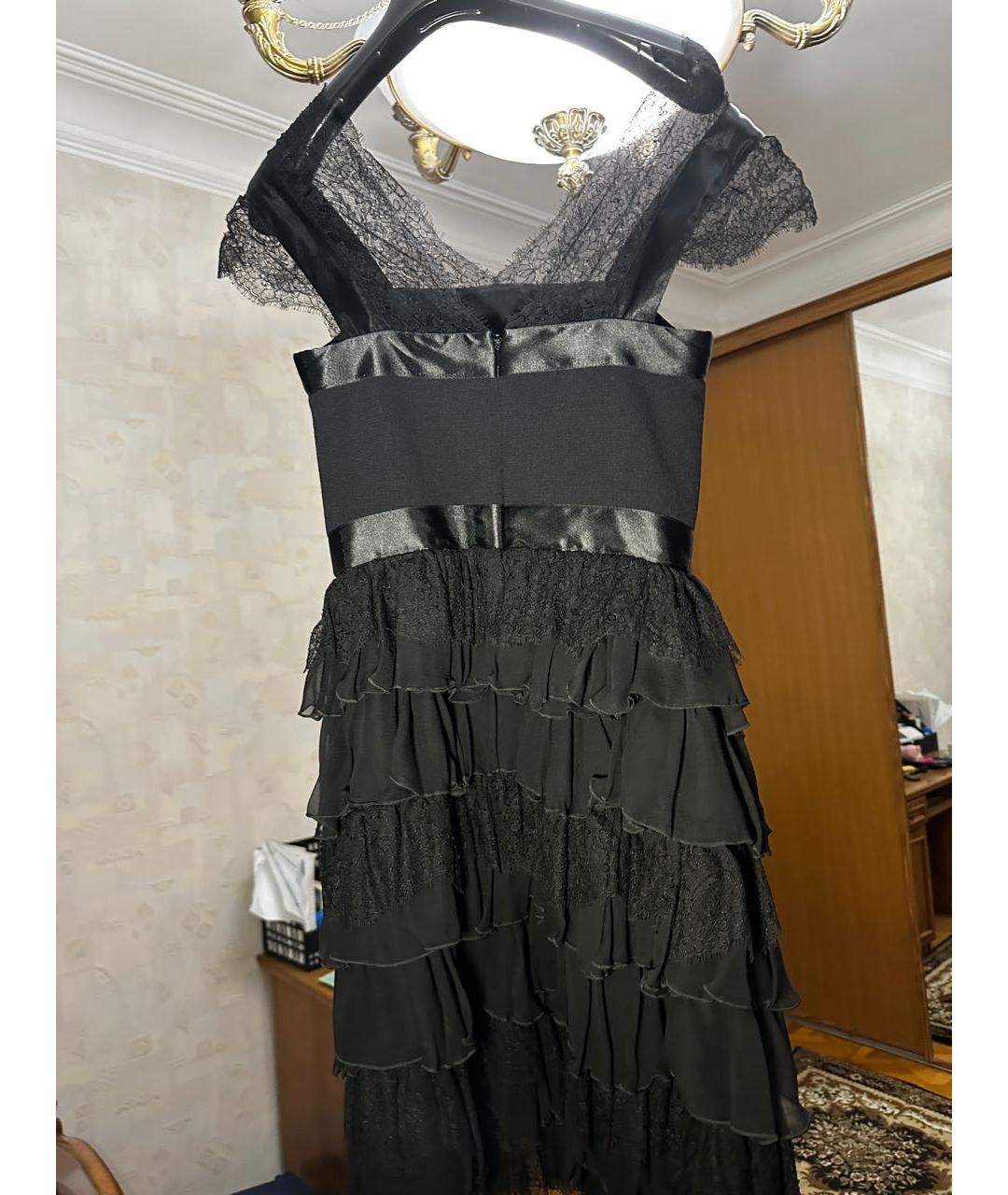 OSCAR DE LA RENTA Черное креповое коктейльное платье, фото 2